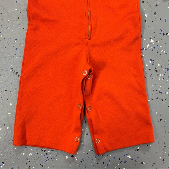 Vintage 60s Red Blue Yellow Stripe Zip Up Boiler Suit Coveralls Jumpsuit 6-9 MOS - Picture 5 of 10